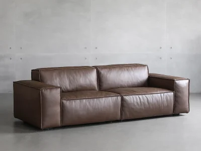 Ghế sofa văng đệm da hiện đại V52