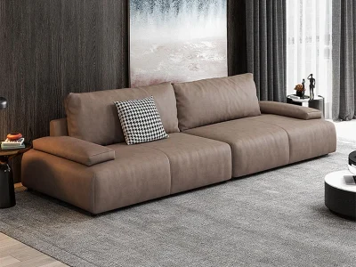 Ghế sofa văng đệm da lộn V53