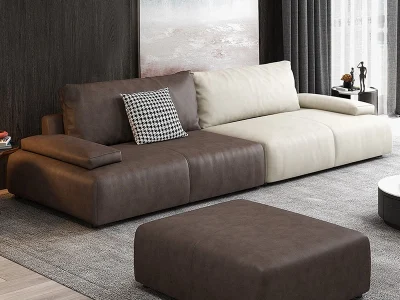 Ghế sofa văng đệm da lộn V53