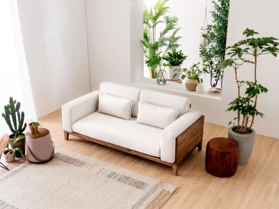 Sofa văng viền gỗ V61