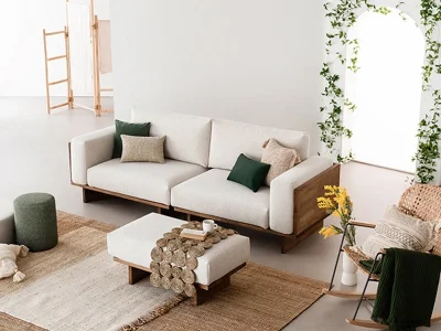 Sofa văng viền gỗ V62